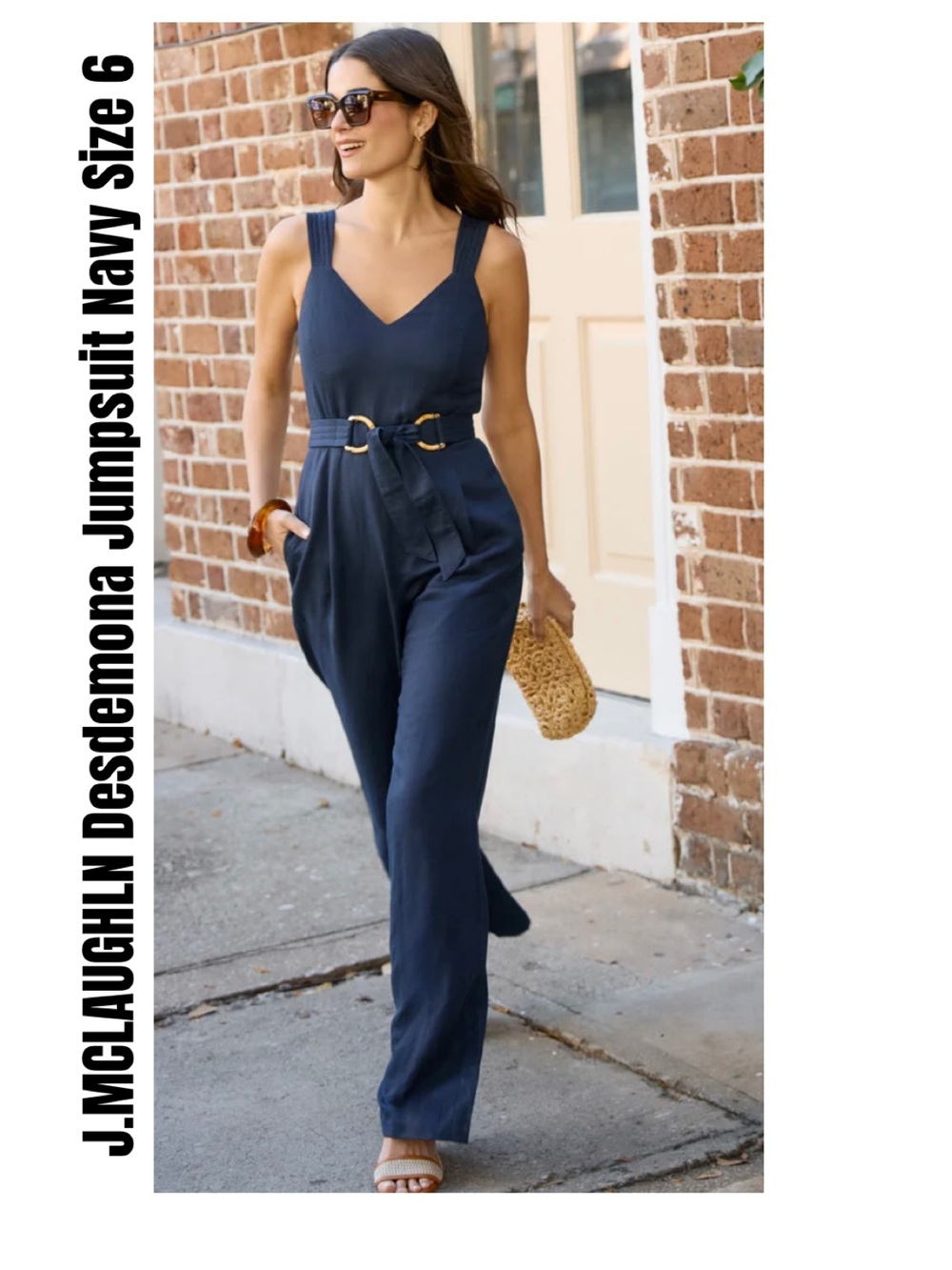 J.MCLAUGHLN Desdemona Jumpsuit Navy Size 6